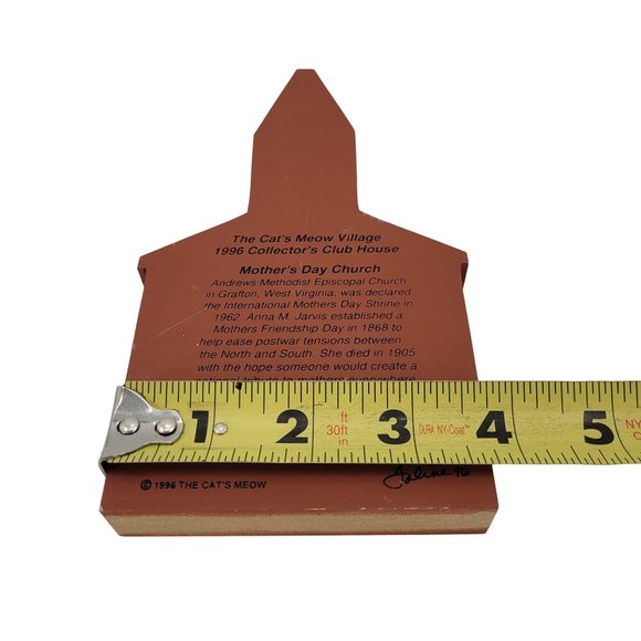 Cat's Meow Village Mother's Day Church 1996 Collectors Club Houses - Picture 4 of 4